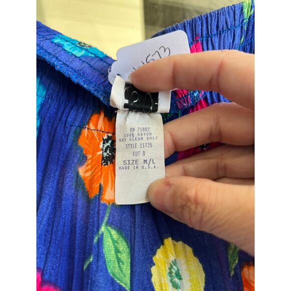 Vintage 1990’s F Stop blue floral maxi skirt size M/L - Picture 4 of 5
